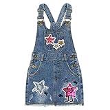 Peacolate 4-11T Little&Big Girls Jumper Dress Casual Strap Denim Overalls (5T,Star)