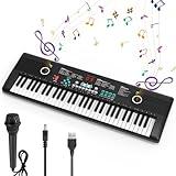 61 keys keyboard piano, Electronic Digital Piano with Built-In Speaker Microphone, Portable Keyboard Gift Teaching for Beginners, electric piano for kids