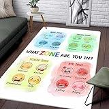 Rug for Classroom, Colorful Classroom Decor, Mental Health, Teacher Rugs for Classroom, Play Room Rugs Educational 2x3 3x5 4x6 5x8 Non Skid Class Play Mat for Girl Boy, Back to School Decoration