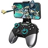 Bluetooth Controller for Switch/PC/iPhone/Android/Apple Arcade MFi Games/TV/Steam, Pro Wireless Game Controller with Phone Clip with Newly Launched Lock Joystick Speed Function/6-Axis Gyro/Dual Motor