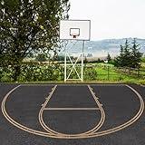 Lunmon Basketball Court Stencil Kit Basketball Marking Stencil Kit Basketball Court Marking Kit Corrugated Cardboard for Gym Asphalt Concrete Driveway Home and Local Park No Paint Included