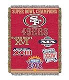 Northwest Company NFL San Francisco 49ers Woven Tapestry Throw Blanket, 48" x 60", Commemorative