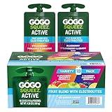 GoGo squeeZ Active Fruit Blend with Electrolytes | 18-Count Variety Pack | Blueberry Strawberry Lemon & Strawberry Pineapple Orange | Made with Real Fruit and Antioxidants Vitamin A, Vitamin E, & Vitamin C​