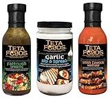 Teta Foods Assorted Selection of Middle Eastern Dressings and Marinades (Fattoush Garlic Tawook)