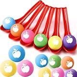 JellyArch 24 Pack Back to School Game Spoon Relay Race Toy Set, First Day of School Decorations Fruit Themed Ball and Spoon Race Game for School Season Birthday Party Supplies Favors (Mixed Color)