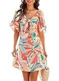 Dokotoo Boho Dresses for Women 2024 Boho Dress Floral Dress for Women Spring Sundresses Vacation Beach Outfits for Women Resort Wear Womens Clothes Clothing Sun Fashion