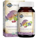 Garden of Life Organics Multivitamin for Women - Women's Once Daily Multi - 60 Tablets, Whole Food Multi with Iron, Biotin, Vegan Organic Vitamin for Women's Health, Energy Hair Skin and Nails