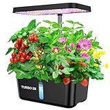 Hydroponics Growing System,TURBO SII 8 Pods Indoor Herb Garden with LED Grow Light, Plants Germination Kit with Quiet Water Pump, Height Adjustable to 18'', Gardening Gifts Home Decor