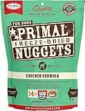 Primal Freeze Dried Dog Food Nuggets, Chicken; Complete Balanced Meal, Topper or Treat; Premium, Healthy, Grain Free, High Protein Raw Dog Food, 14 oz