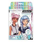 Make It Real Fashion Design Sketchbook for Girls - Pastel Pop Kit with 105 Stickers, Stencils, Design Guide - Pastel & Rainbow-Themed Fashion, Creative Gift Kids Ages 6+, Develops Real-World Skills