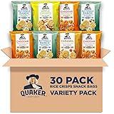 Quaker Rice Crisps, Gluten Free, 4 Flavor Sweet and Savory Variety Mix, Single Serve, 30 count