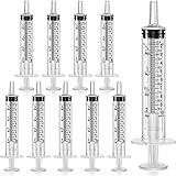 10 Pack Plastic Syringe Liquid Measuring Syringes Without Needle for Epoxy Resin, Craft, Scientific Labs, Feeding Pets Animals, Oil or Glue Applicator (10 ML)