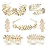 YallFF Greek Roman Laurel Leaf Bracelet Armband Golden Laurel Leaves Crown Tiara Costume Greek Goddess Headband Hair Comb Bridal Wedding Headpiece Hair Accessories