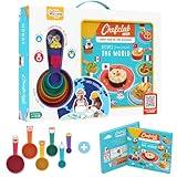 Chefclub Kids, Recipes From Around The World" Illustration Cookbook - 20 Easy & Colorful Recipes with Fun Facts: Pizza, Pretzels, Crepes & more - Includes BPA-Free Measuring Cups, US Version