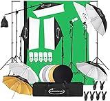 ShowMaven Photography Lighting Kit, Softbox Lighting Kit with Photo Backdrop for Product Photography, Portrait photography, Video Shooting Photography