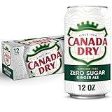 Canada Dry Zero Sugar Ginger Ale Soda, 12 fl oz cans (Pack of 12)