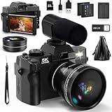 NBD Digital Cameras for Photography 5K,48MP Autofocus Vlogging Camera for YouTube with 32GB TF Card & 2 Batteries,16X Zoom Anti-Shake Video Camera with 52mm Wide Angle and Macro Lens