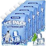 2024 Reusable Ice Packs for Cooler, Aookellb Long Lasting Gel Freezer Packs for Coolers, Cold Packs for Cooler Bag Backpacks, Lunch Box, Cooler Bag, Keeps Food Cold Fresh (Lunch Box Size 5-Pack)