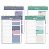 To Do List Notepad Daily Planner Personal Organizer Today Priorities,For Tomorrow, Don't Forget, Notes, Undated Sheets 9.5" x 6.7" Planning Pad (4 Pack)