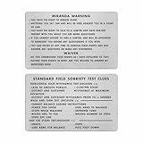 DGXMD Miranda Warning Card - Double-sided Miranda Rights Card Metal - Engraved Standard Field Sobriety Test Clues Card for Police Law Enforcement Officers