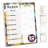 Decorably Weekly Meal Planner with Grocery List Detailed - Weekly Meal Planner Notepad - 52 Easy Tear-Off Sheets Meal Planner and Grocery List, 8.5x11" Spring-Bound Meal Planner Magnetic Meal Planner