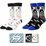 HAPPYPOP Optometrist Gifts for Men - Optometry Gifts Optician Gifts Eye Doctor Gifts Eye Chart Gifts Ophthalmologist Gifts, Men Optometry Socks Eye Chart Socks