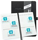 Action Day Undated Weekly, Monthly Planner, Designed to Get WORK Done - To-Do List, Projects List, Meeting Notes & Action Items - Perfect for Office & School, Pocket, Lay-Flat Binding, 7x9, Black