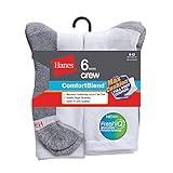 Hanes mens Max Cushion Crew Socks, Available in 6 and 12-pair Pack Casual Sock, White, 12 US