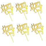 Utavu 10pcs Happy Mothers Day Cake Toppers Cake Picks Acrylic Sticks for Motherday Birthday Cupcake Party Favors Decorations dsfvr44