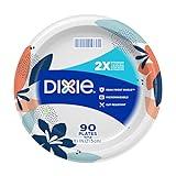 Dixie Medium Paper Plates, 8.5 Inch, 90 Count, 2X Stronger*, Microwave-Safe, Soak-Proof, Cut Resistant, Disposable Plates For Everyday Breakfast, Lunch, & Dinner Meals