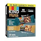 KIND Minis, Dark Chocolate Nuts & Sea Salt/ Caramel Almond & Sea Salt, 14 Oz (Pack Of 20)