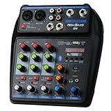 DJ Audio Mixer, DJ Mixers 4 Channel Sound Board with Bluetooth, NEW BAXS Sound Mixer Board XRL/1/4" Interface, USB/MP3 Computer Input 48V Phantom Power Stereo DJ Studio Streaming KTV Stage