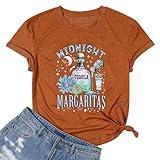 Midnight Margaritas Shirt Women Halloween Witches Shirt Novelty Graphic Witchy Party Tees Practical Magic Shirt