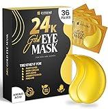 ESTEEMZ 24K Gold Under Eye Patches For Puffy Eyes (36 Pairs) - Collagen Enriched Under Eye Masks for Dark Circles and Puffiness, Hyaluronic Acid Under Eye Mask Patches for Wrinkles