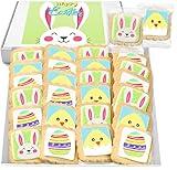 Easter Cookies 24 Pack Party Favors Basket Stuffers Decorated | INDIVIDUALLY WRAPPED Bunny Eggs Chick Sugar Cookies | Gift Basket Peanut & Nut Free Bulk