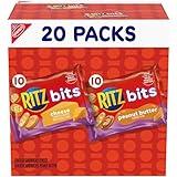 RITZ Bits Cheese and RITZ Bits Peanut Butter Cracker Sandwiches Variety Pack, 20 Snack Packs