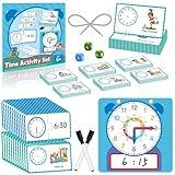 Clock for Kids Learning to Tell Time Analog Magnetic Teaching Clock for Kids 4-8 Classroom Homeschool Supplies Learning Clock Circle Time Learning Center Montessori Toys Classroom Must Haves