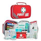 General Medi 2-in-1 First Aid Kit (215 Piece Set) + 43 Piece Mini First Aid Kit -Includes Eyewash, Ice(Cold) Pack, Moleskin Pad and Emergency Blanket for Travel, Home, Office, Car, Workplace