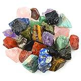 UU UNIHOM 3 lbs Bulk Rough Madagascar Stones Mix - Large 1" Natural Raw Stones Crystal for Tumbling, Cabbing, Fountain Rocks, Decoration,Polishing, Wire Wrapping, Wicca & Reiki Crystal Healing