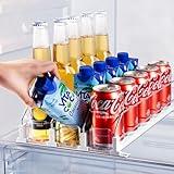 Drink Organizer for Fridge, Soda Can Dispenser for Refrigerator, Automatic Drink Dispenser for Fridge Holds up to 15 Cans, 3 Row