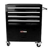 LUSPAZ Rolling Tool Cart with 4 Drawer Tool Box,Tool Chest with Wheels,Tool Storage Organizer Cabinets for Garage, Warehouse, Repair Shop,230 LBS Capacity Black