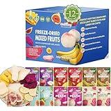 ONETANG Freeze-Dried Mixed Fruit, 12 Pack Single-Serve Pack, Non GMO, Kosher, No Add Sugar, Gluten free, Vegan, Holiday Gifts, Healthy Snack 0.35 Ounce