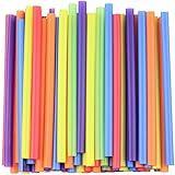 Comfy Package, [100 Count] Jumbo Plastic Smoothie Straws - 8.5" High - Assorted Colors