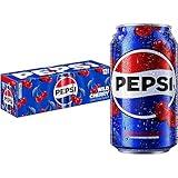 Pepsi Cola Soda Pop Natural Flavor, Wild Cherry, 12 Fl Oz Cans, 12 Pack