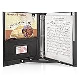 tutata Choral Music Holder, Sheet Music Folder with Handle and Strap, Sheet Music Binder, for Choir Singer, Stage Performance, Black