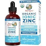 MaryRuth Organics Zinc Supplements for Immune Support, Ionic Zinc for Kids & Adults, Liquid Zinc Supplement, 40 Day Supply, Zinc Sulfate, Skin Care Supplement, Vegan, Gluten Free, Glycerin Based, 4 oz