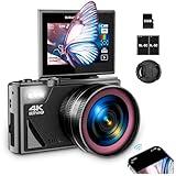 Digital Camera, WiFi Autofocus 64MP 4K Vlogging Camera for YouTube with 3" 180° Flip Screen, 18X Digital Zoom, Triple-Lens Design-Standard/Wide-Angle/Macro Lens has 32GB SD Card, 2 Batteries