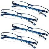 TERAISE Anti- UV Reading Glasses 4 Pairs Blue Light Blocking Reader Womens Mens (1.75X)