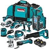 Makita XT1001SM 18V LXT® Lithium-Ion Cordless 10-Pc. Woodworking Combo Kit (4.0Ah)