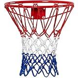 NEIJIANG Basketball Net Replacement, 2024 Upgrade Thick Professional Basketball Nets Heavy Duty Outdoor, All Weather Anti Whip Color Never Fade -12 Loops (Red White Blue)